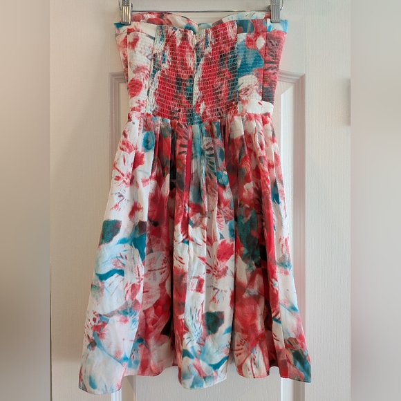 Parker Strapless Floral Silk Mini Dress Salsamonet Size XS NWT Prom Homecoming - Picture 8 of 15